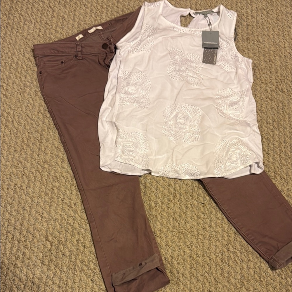 LC Lauren Conrad Pink Ankle Cropped Pants